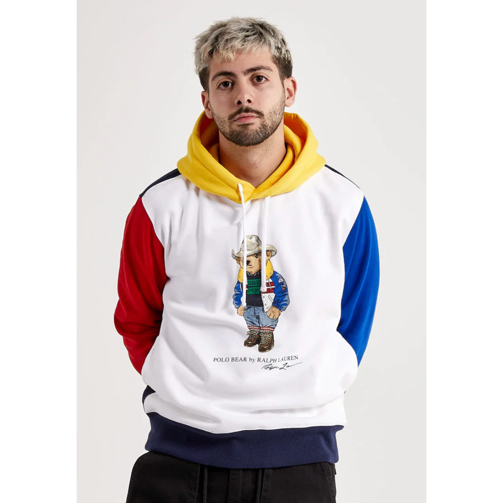 NEW POLO RALPH LAUREN POLO BEAR LOGO COLOR BLOCKED HOODIE HOODED SWEATSHIRT XXL - Picture 2 of 6
